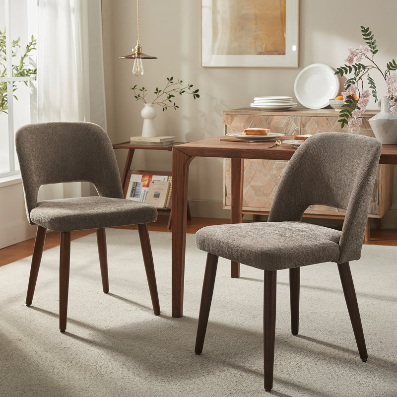 Chaises d'appoint rembourrées avec pieds en bois, Brown