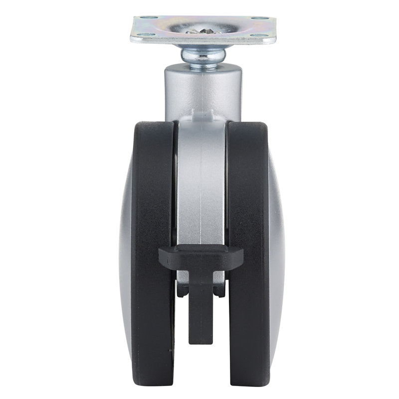 Contemporary Twin Wheel Caster, 3.84" H
