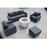 Ensemble de conversation en osier / rotin pour 6 personnes avec coussins Hortense