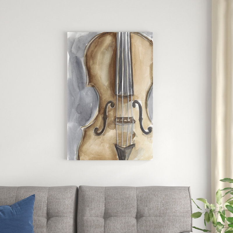 Étude d'instruments d'aquarelle IV, H 36 po x l 24 po x P 1,25 po