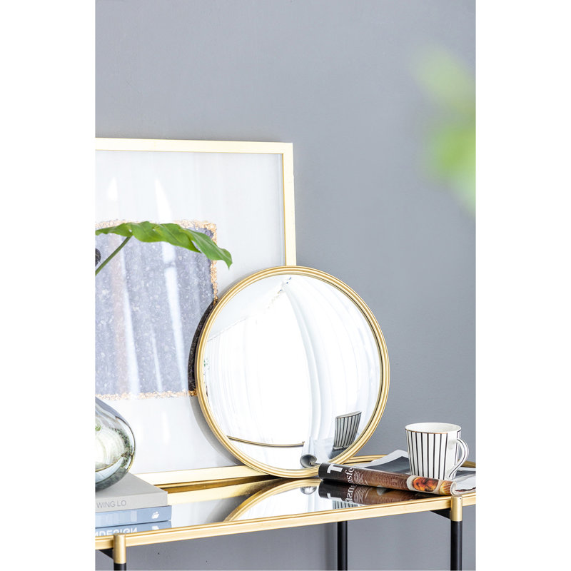 Miroir rond à bordure dorée pour chambre, couloir, entrée, avec bordure et cadre en fer, décoration de salon