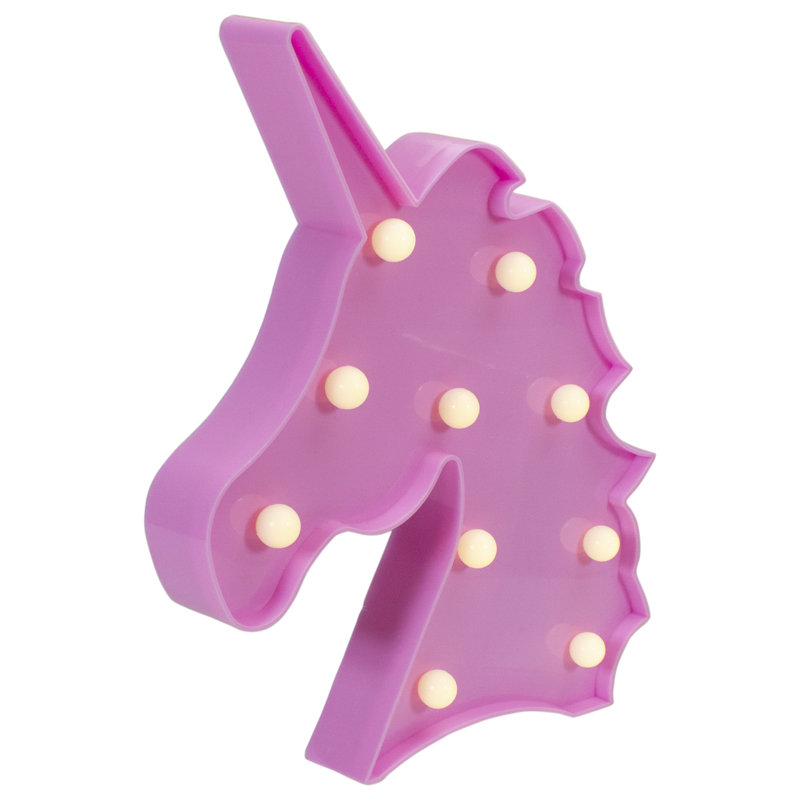 Enseigne murale licorne rose 10 "à DEL lumineuse