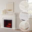 Foyer électrique encastrable 33 po avec cadre de cheminée 60 po Puraflame, blanc crème avec placage de marbre gris clair, 750 W / 1 500 W, flamme réglable, bruit de craquement du feu, télécommande-317418434-317418446