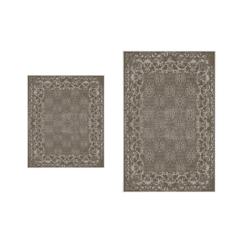 Ensemble de tapis de bain 2 pièces Lynda, Brun / crème