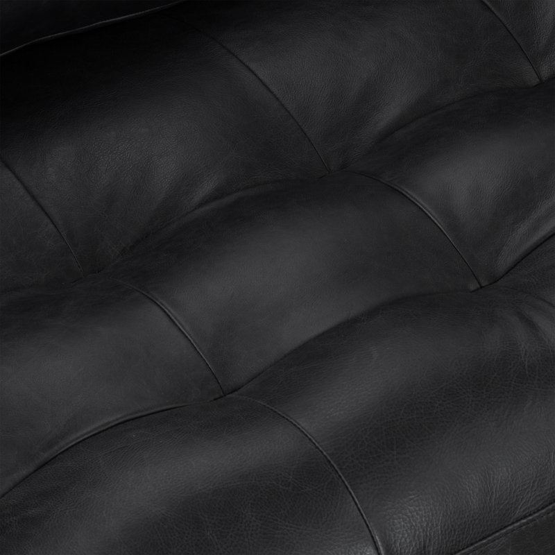 Napa 88.5'' Full-Grain Genuine Italian Leather Sofa, Onyx Black