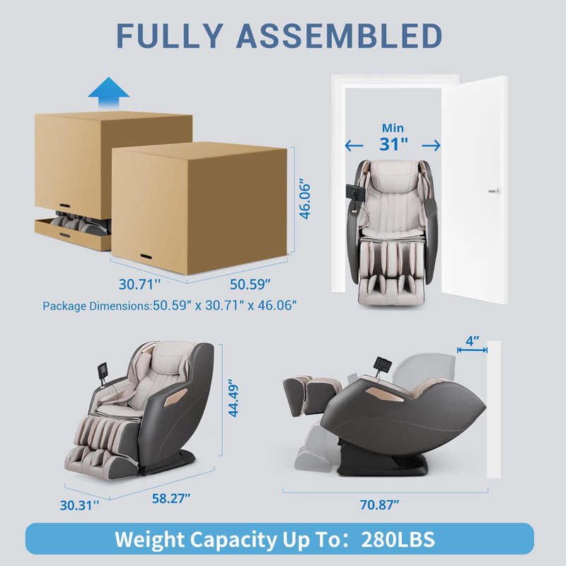 2025 3D Massage Chair Full Body with Heat,The Zero Gravity Massage Chair, Li Variable guide,The Sl-Track Massage Chair Full Body, Foot Massage with Spring push rod, Bluetooth, USB Charging Port
