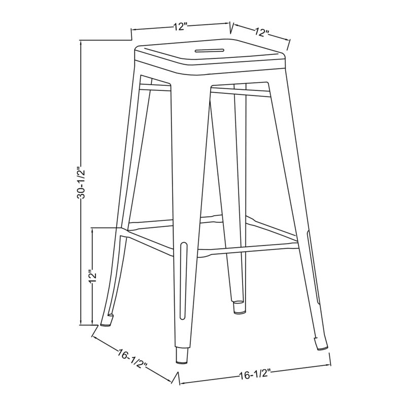 Stilletta 30" Bar Stool, White