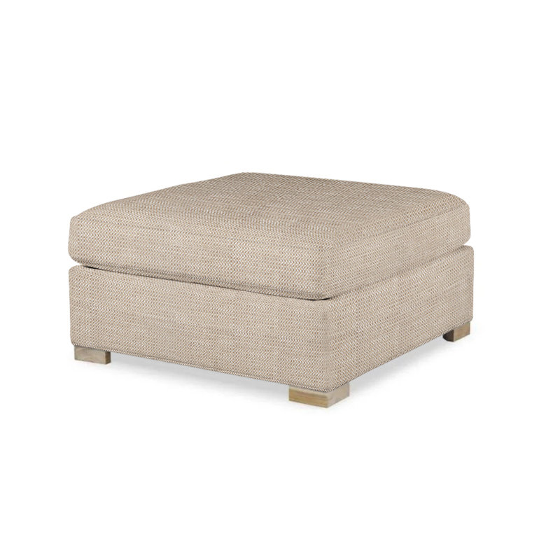 Landon Outdoor Teak Ottoman, Beige/Brown 71628L22