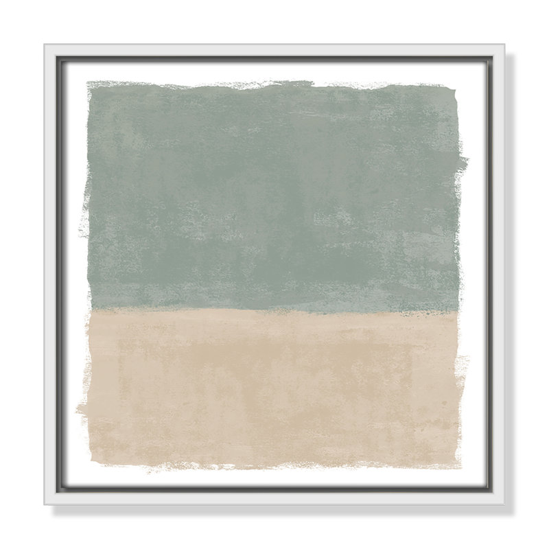 «Sage and Sand I» - Reproduction carrée de Vesrion par Natalie Carpentieri, H 13,5 po x l 13,5 po, Blanc