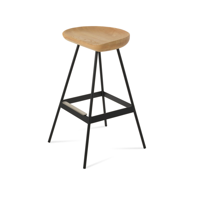 Tabouret Cattelan Balat, Naturel/noir, Petit tabouret (siège d'une hauteur de 22 po)