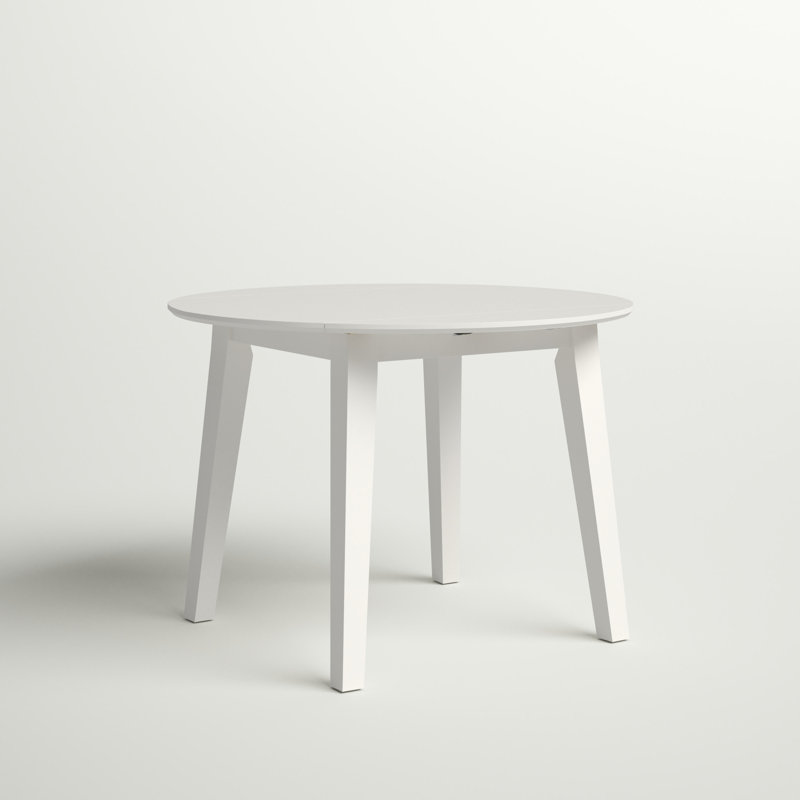 Iyad Extendable Round Solid Wood Dining Table, Paperwhite