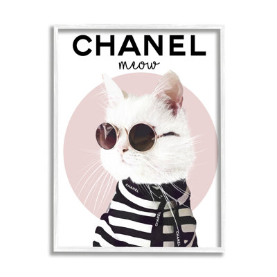 " Chic Kitty Cat Meow Glam Fashion Pink Circle "