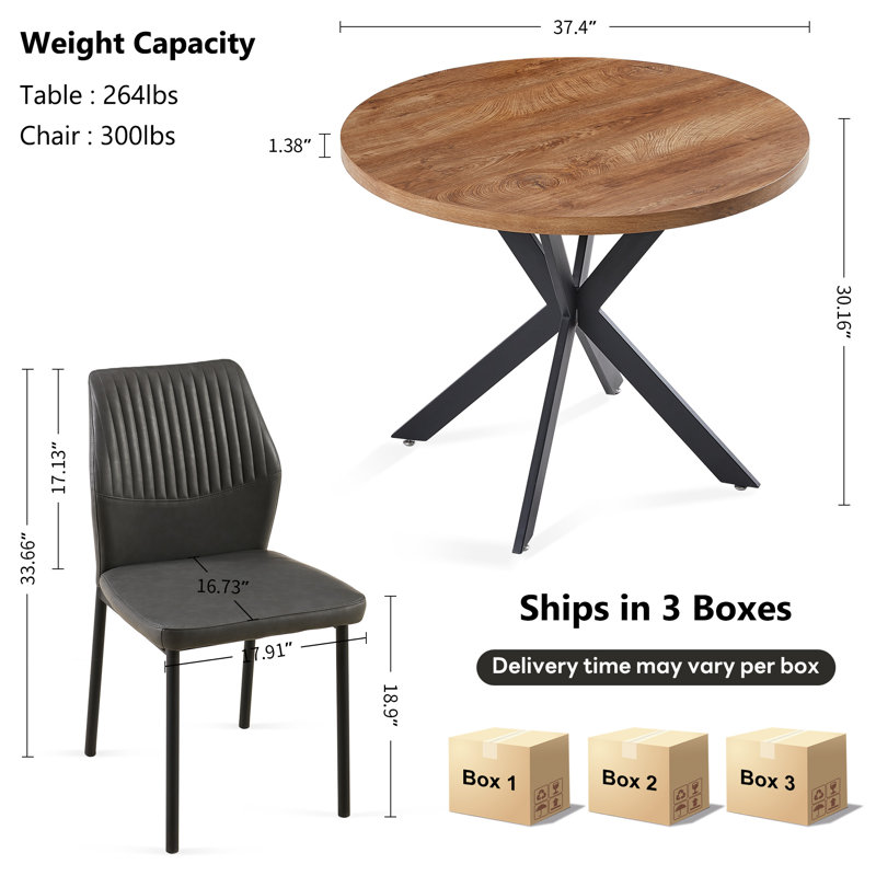 5-Piece Dining Set, Gray
