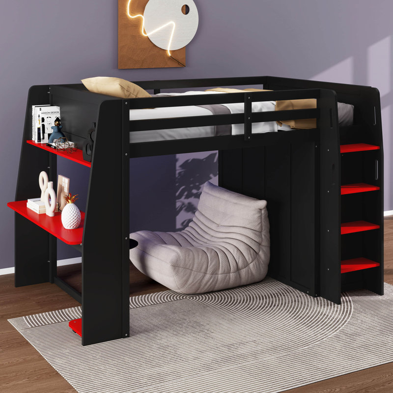 Full Loft Bed, Noir