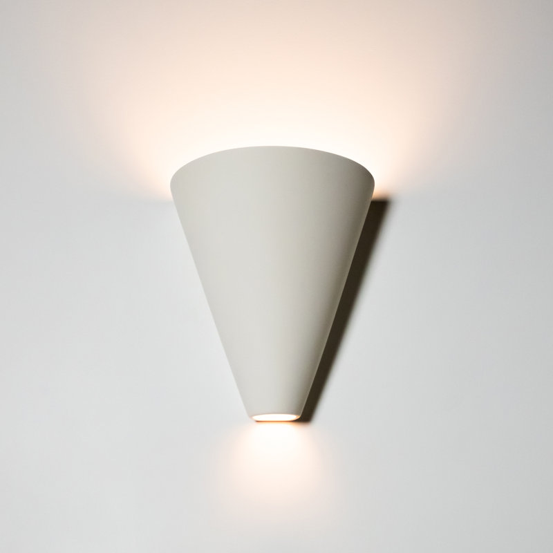 8.5"H Cone Gotlandia Up Down Light Wall Sconce Damp Rated for Indoor or Covered Outdoor Use, White, No