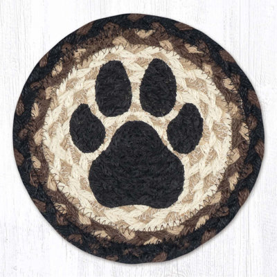  Grande jute tressée ronde en forme de patte pour grand chien 7 po H, pochoir rustique