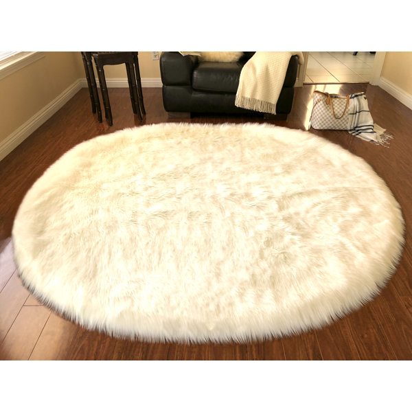 Union Rustic Wieland Performance Faux Sheepskin Washable Indoor Rug ...