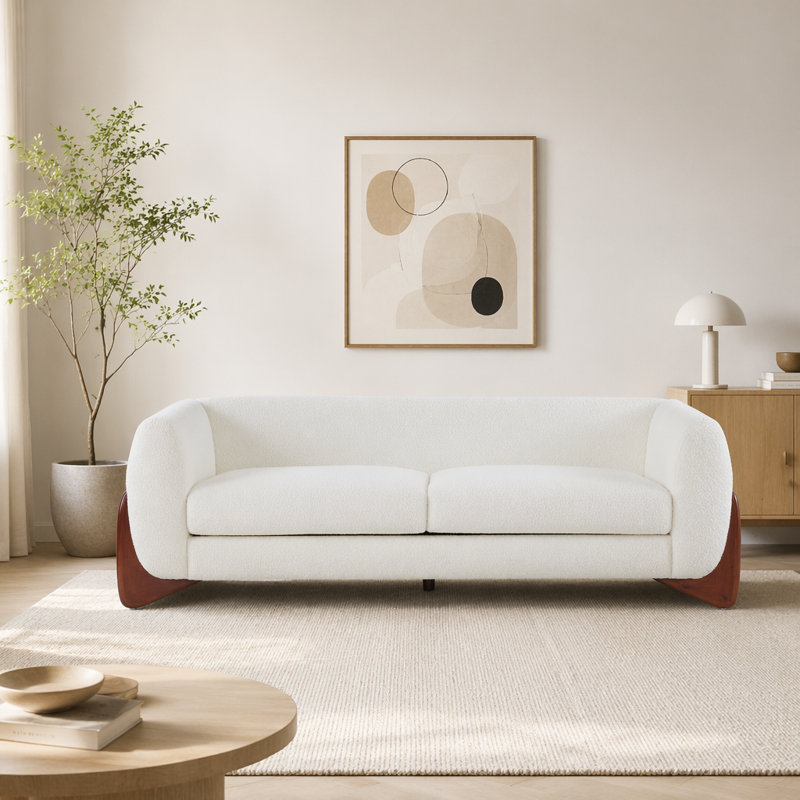 Canapé 82 pouces Boucle Sherpa, Beige