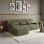 Canapé d'angle modulaire en forme de L 3 places avec assise ergonomique incurvée, coussins d'accoudoirs et oreillers-111843346