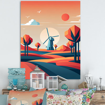 Single Tree In Terra Cotta Mountains IV - Print on Canvas
