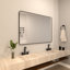 Cozy l 48 po x H 36 po Miroir de salle de bain mural moderne avec cadre noir mat-514696199-514696250