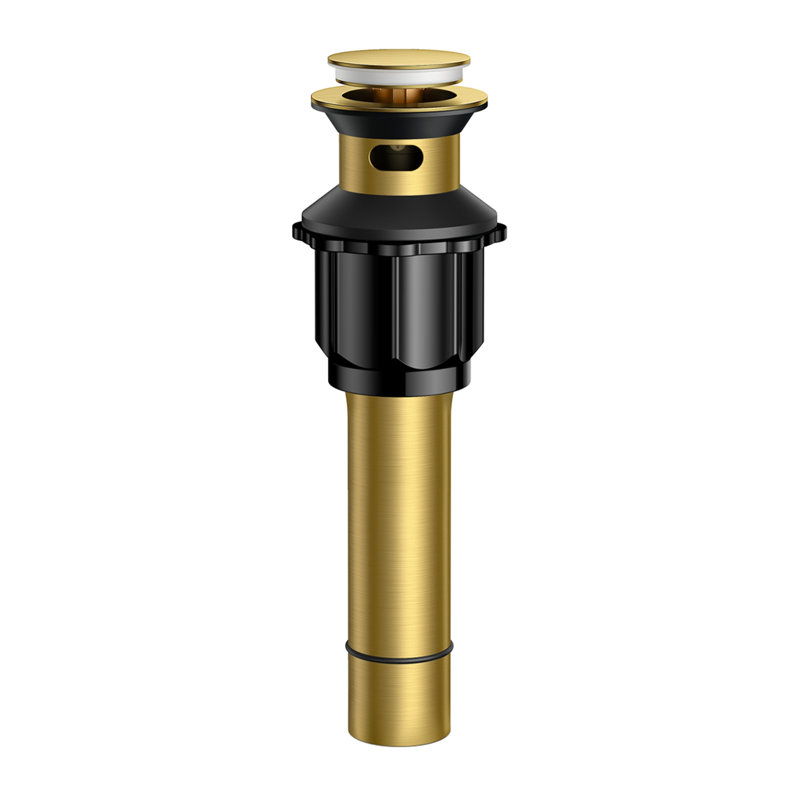 Pop-up Bathroom Sink Drain Stopper With Overflow, Brushed Gold