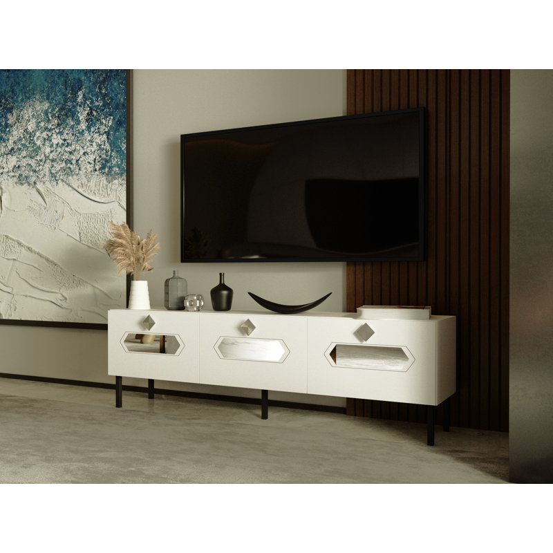 Keikei Unfinished TV Stand, Chrome