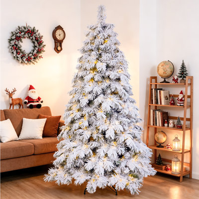 Pre-Lit Snow Flocked Christmas Tree