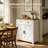 30"×15.6"×32.7" Farmhouse Barn-door Storage Cabinet, Wood-grain Top, Drawer & Hidden Storage, Fit For Kitchen/living Room