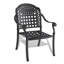 Cast Aluminum Patio Dining Chair 6PCS With Black Frame And Blue Cushions