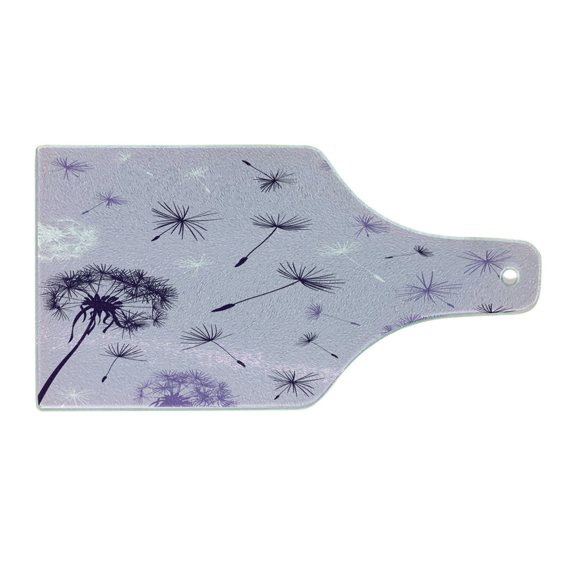 Planche à découper en verre trempé pissenlit Ambesonne