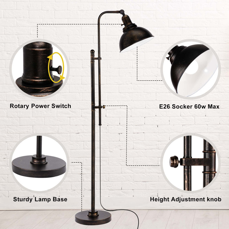 Lampe sur pied industrielle