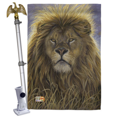 Double Sided 40 in. H x 28 in. W Polyester Animal Flag set