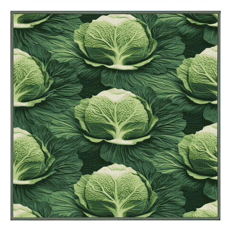 Tapis lavable choux Savoy, Carré 5 pi