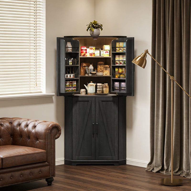 Garde-manger de coin 71 ", Noir