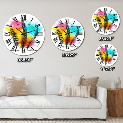 Croquis de plumes et de géométrie I - Horloge murale moderne