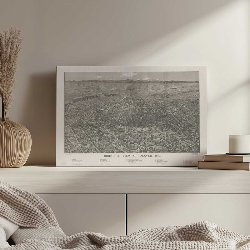 «Denver Bird's Eye View» par Deny Designs, reproduction d'art, Toile tendue, 24 x 32, Toile tendue
