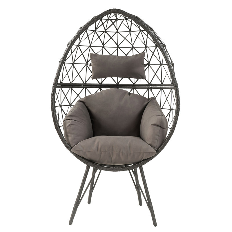 Chaise d'extérieur contemporaine avec dossier relaxant - Coussin moelleux pour le patio