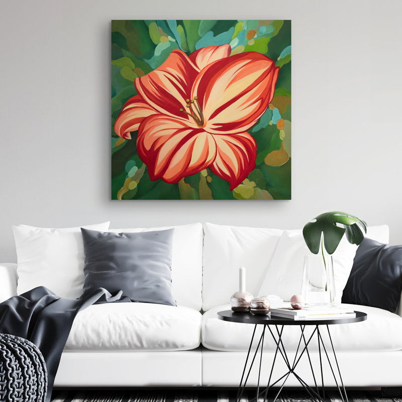 Blooming daylilies - 32"x32" art on canvas