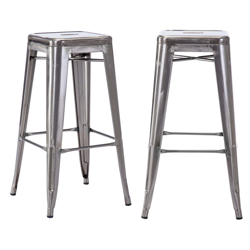 Stainless Steel Outdoor Stool, Silver