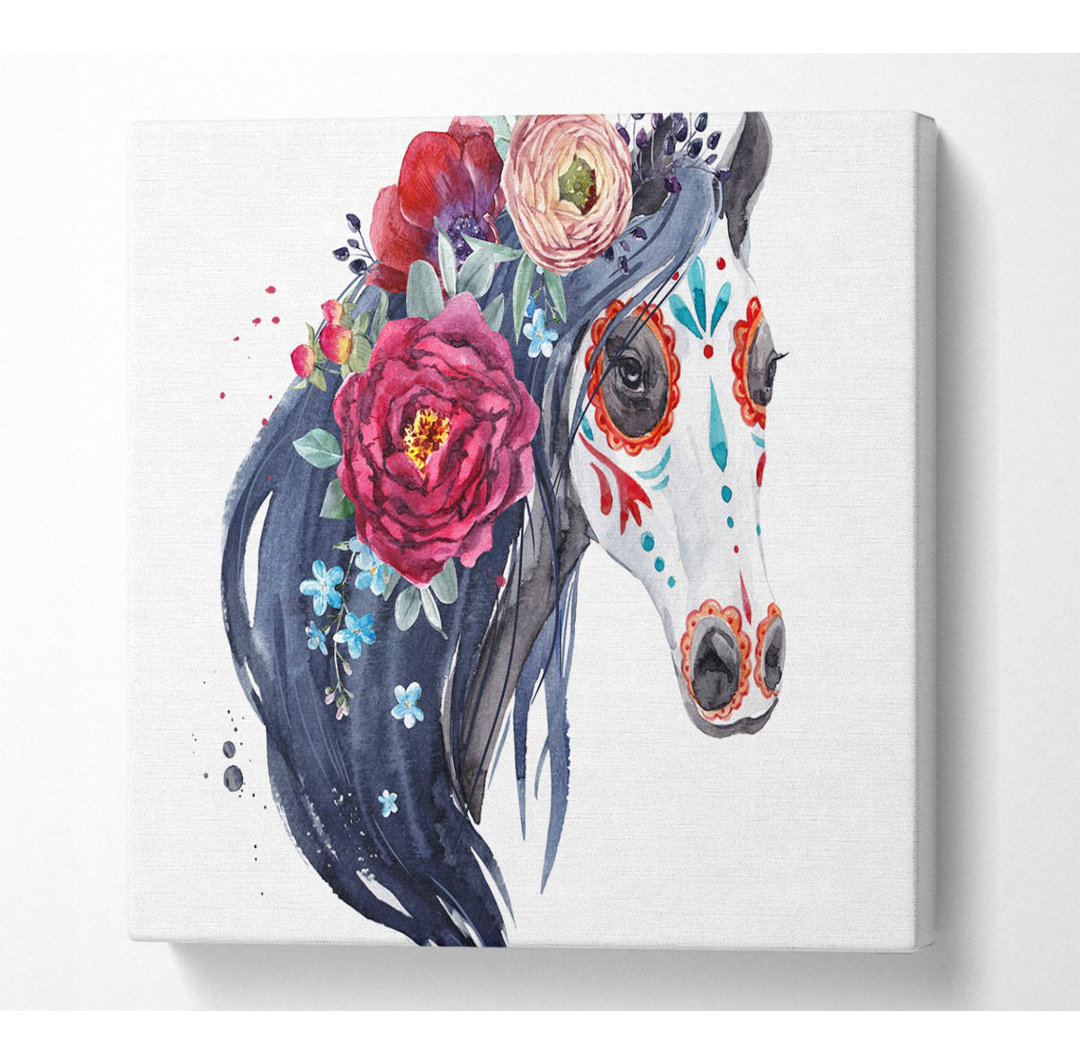 Day Of The Dead Horse - Kunstdrucke auf Leinwand - Wrapped Canvas