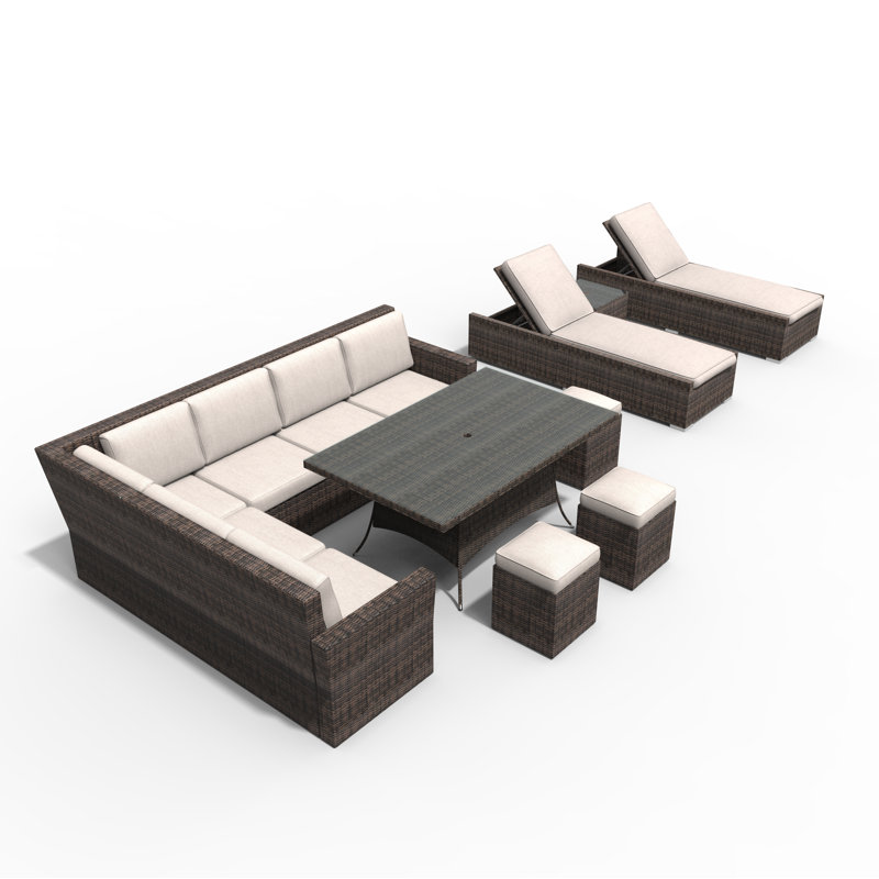 11 - Person Patio Conversation Set with Cushions