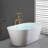 39-3/4 In. Double-Handle Freestanding Floor Mounted Bathtub Filler Faucets With Hand Held Shower Head In-111704732
