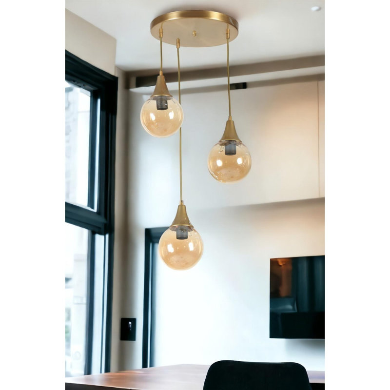 Chandle Chandelier, Gold/Amber