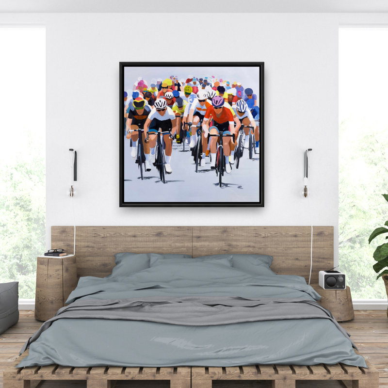 "Concours de cyclisme" sur toile, H 36 po x l 36 po