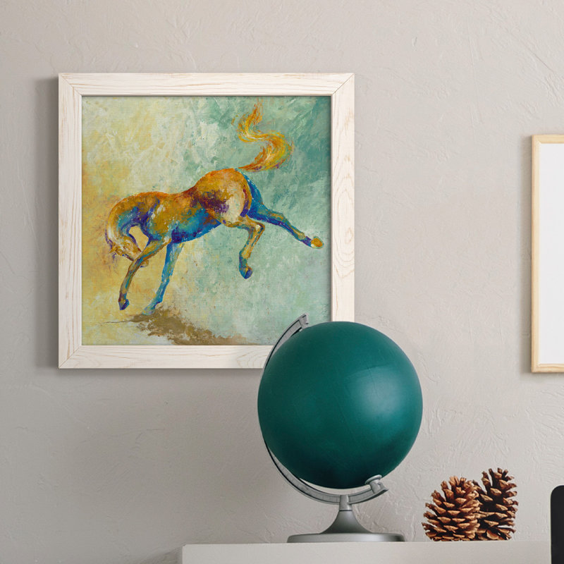 Reproduction de photo sur toile Bronco, Cadre blanc, H 20 po x l 20 po x P 1,5 po