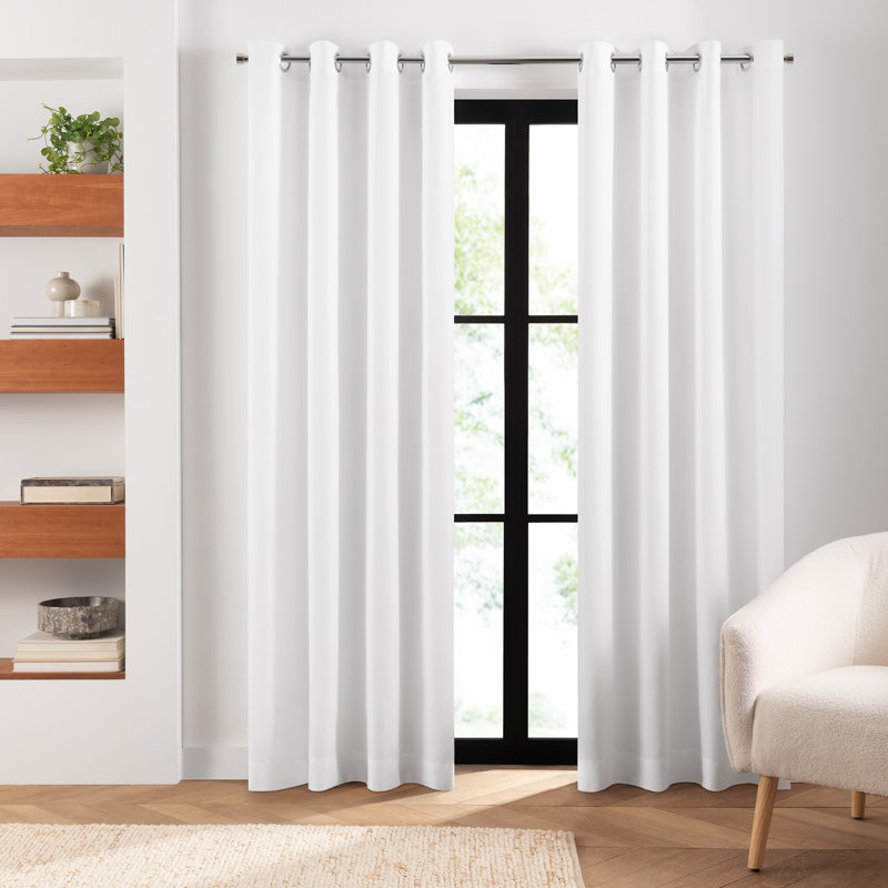 Rideaux obscurcissant avec œillets Arlenis, L 52 po x L 108 po, Blanc