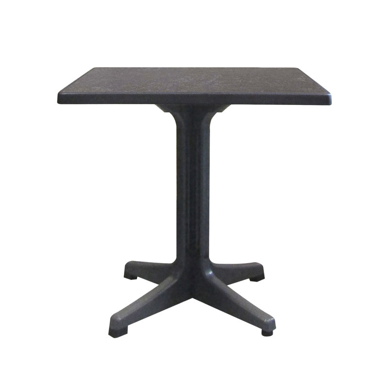 Grosfillex Omega Resin 32" Square Table, Dark Concrete, 32 x 32 x 29