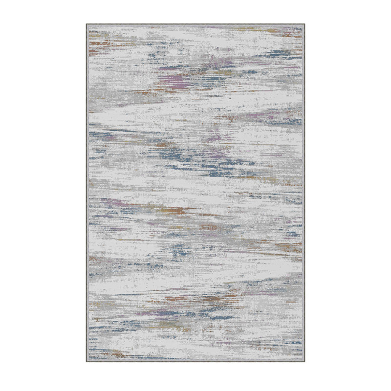 Premium Polyester Area Rug (5.2 x 7.5 ft), 100% Antibacterial, Non-Slip Underside, 0.3 in Pile Height | Machine Washable, 3D Digital Print, Durable Woven Carpet | Ideal for Living Room, Bedroom & Dining Spaces