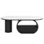 Table basse ovale de luxe, table basse avec tiroir de rangement, table centrale en métal pour le salon